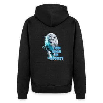 Signe du zodiaque Lion - né en août - Veste à capuche bio Premium Unisexe - noir - Dos - Nico (187cm)