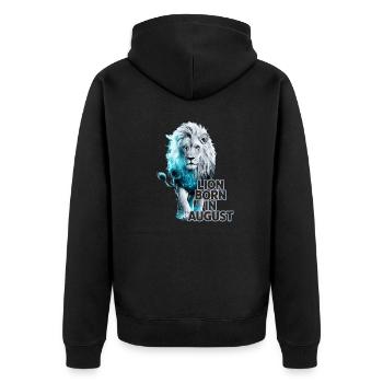 Signe du zodiaque Lion - né en août - Veste à capuche bio Premium Unisexe - noir - Dos - Nico (187cm)