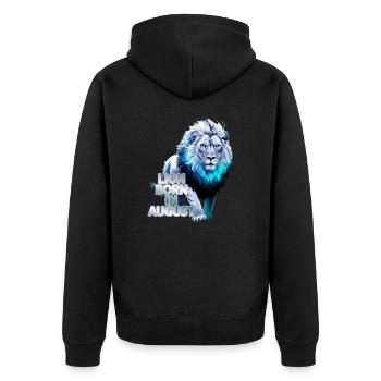 Signe du zodiaque Lion - né en août - Veste à capuche bio Premium Unisexe - noir - Dos - Nico (187cm)