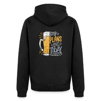 Beer - my plans for today - Unisex Premium Organic Zip Hoodie - black - Back - Nico (187cm)
