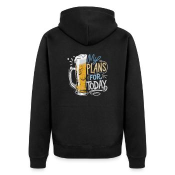 Beer - my plans for today - Unisex Premium Organic Zip Hoodie - black - Back - Nico (187cm)