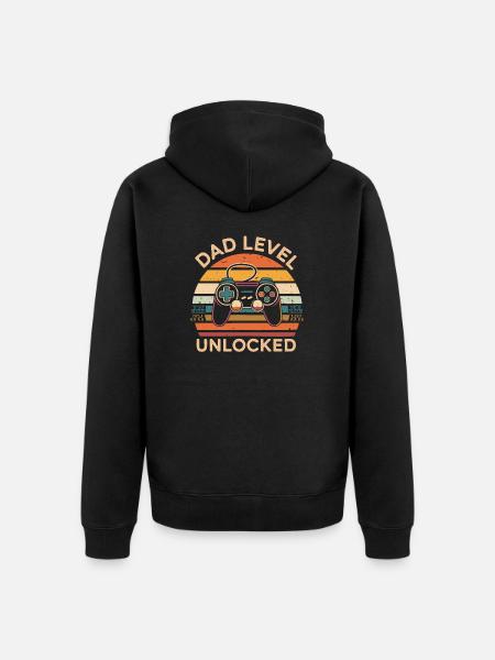 Dad level unlocked - Unisex Premium Bio Zip Hoodie - Schwarz