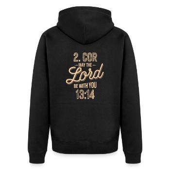 Que le Seigneur soit avec vous - Veste à capuche bio Premium Unisexe - noir - Dos - Nico (187cm)