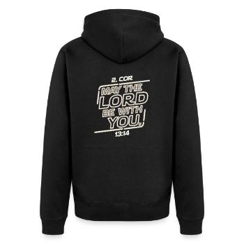 Que le Seigneur soit avec vous - Veste à capuche bio Premium Unisexe - noir - Dos - Nico (187cm)