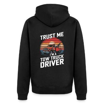 Tow Truck Truck Tow Truck - Unisex Premium Organic Zip Hoodie - black - Back - Nico (187cm)