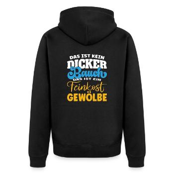 Ce n’est pas un ventre, c’est une voûte d’épicerie fine - Veste à capuche bio Premium Unisexe - noir - Dos - Nico (187cm)