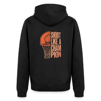 Basketball Shoot like a Champion - Unisex Premium Organic Zip Hoodie - black - Back - Nico (187cm)