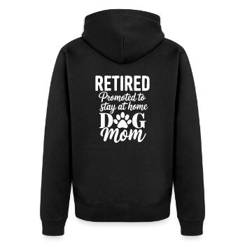 Hunde Mama Rente - stay at home dog mom - Unisex Premium Bio Zip Hoodie - Schwarz - Hinten - Nico (187cm)