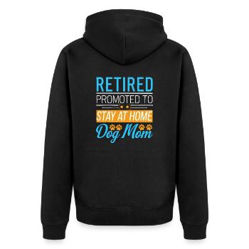 Hunde Mama Rente - stay at home dog mom - Unisex Premium Bio Zip Hoodie - Schwarz - Hinten - Nico (187cm)