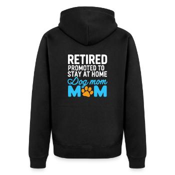 Hunde Mama Rente - stay at home dog mom - Unisex Premium Bio Zip Hoodie - Schwarz - Hinten - Nico (187cm)