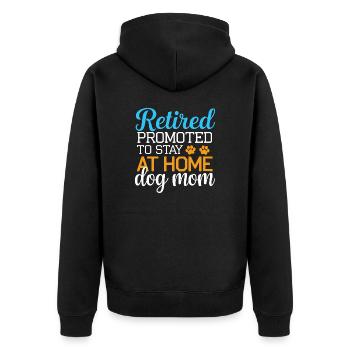 Hunde Mama Rente - stay at home dog mom - Unisex Premium Bio Zip Hoodie - Schwarz - Hinten - Nico (187cm)