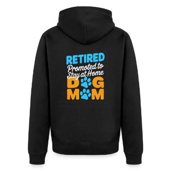 Hunde Mama Rente - stay at home dog mom - Unisex Premium Bio Zip Hoodie - Schwarz - Hinten - Nico (187cm)