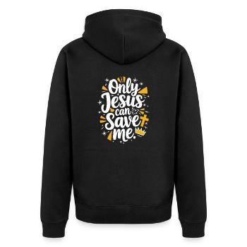 Seul Jésus peut me sauver Conception chrétienne - Veste à capuche bio Premium Unisexe - noir - Dos - Nico (187cm)