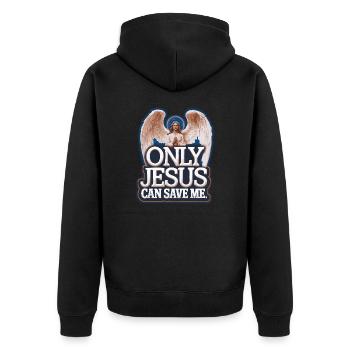 Seul Jésus peut me sauver Conception chrétienne - Veste à capuche bio Premium Unisexe - noir - Dos - Nico (187cm)