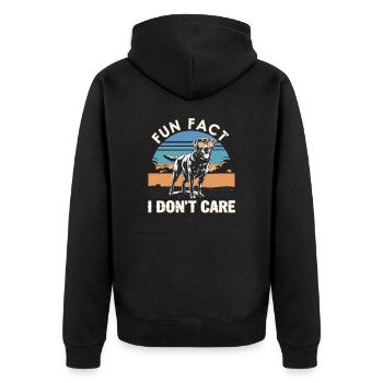 Design amusant du Labrador - Fait amusant Je m’en fiche - Veste à capuche bio Premium Unisexe - noir - Dos - Nico (187cm)