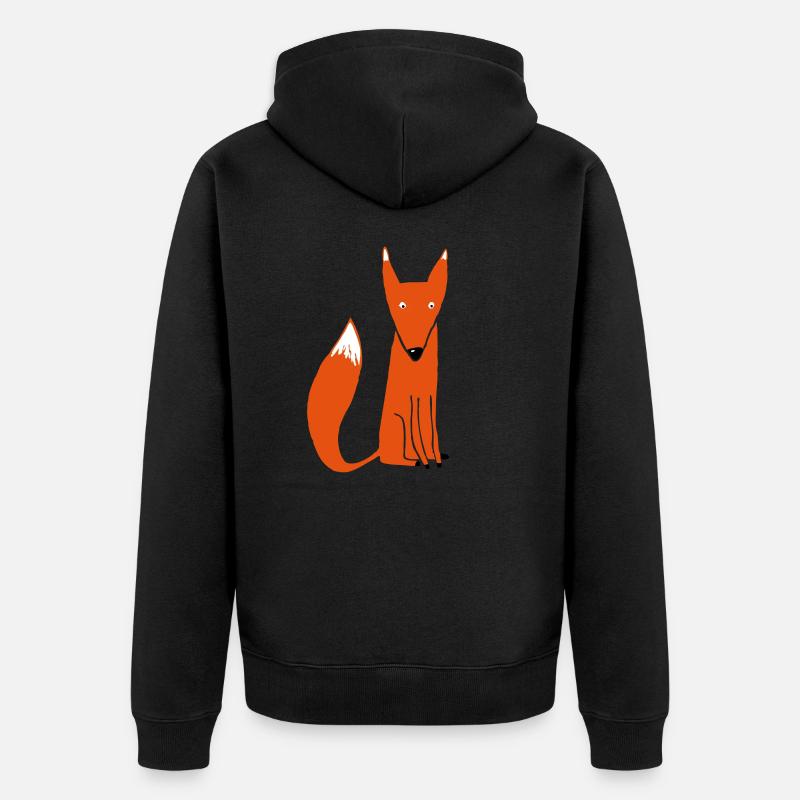 renardroux5mam - Unisex Premium Bio Zip Hoodie - Schwarz