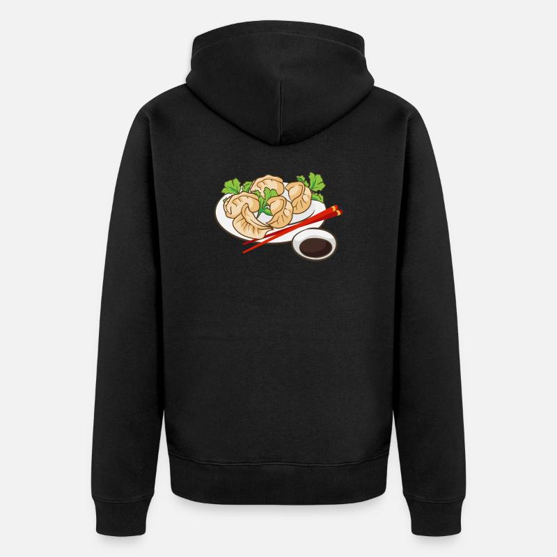 Dumplings Plat - Veste à capuche bio Premium Unisexe - noir