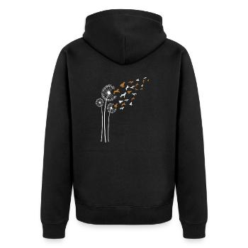 Boxer Hund Löwenzahnblüte für Löwenzahn-Liebhaber - Unisex Premium Bio Zip Hoodie - Schwarz - Hinten - Nico (187cm)