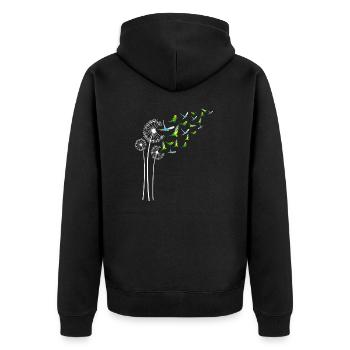 Budgie Dandelion Flower For Dandelions Parakeet - Unisex Premium Organic Zip Hoodie - black - Back - Nico (187cm)