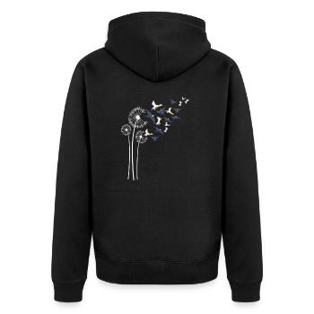 Cockatiel Dandelion Flower For Dandelions Parrot - Unisex Premium Organic Zip Hoodie - black - Back - Nico (187cm)