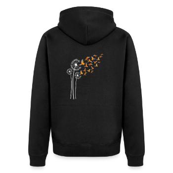 Conure Dandelion Flower For Dandelions and Parrot - Unisex Premium Organic Zip Hoodie - black - Back - Nico (187cm)