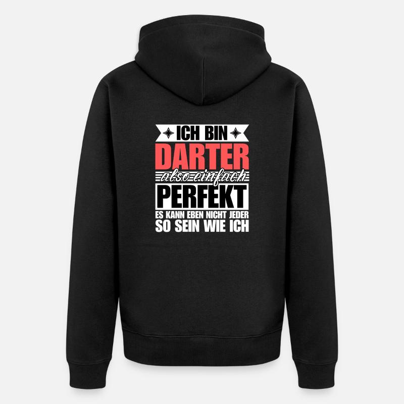 Perfekter Darter - Unisex Premium Bio Zip Hoodie - Schwarz