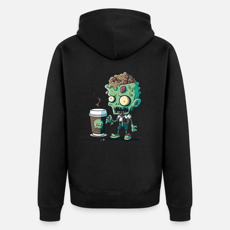 Les morts-vivants caféinés - Veste à capuche bio Premium Unisexe - noir