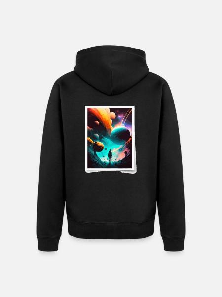 Kosmische Reise - Unisex Premium Bio Zip Hoodie - Schwarz