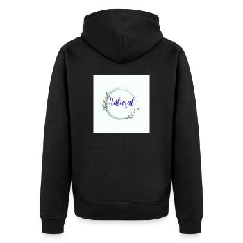 Natural Life Regenbogenschmetterling erstellt - Unisex Premium Bio Zip Hoodie - Schwarz - Hinten - Nico (187cm)