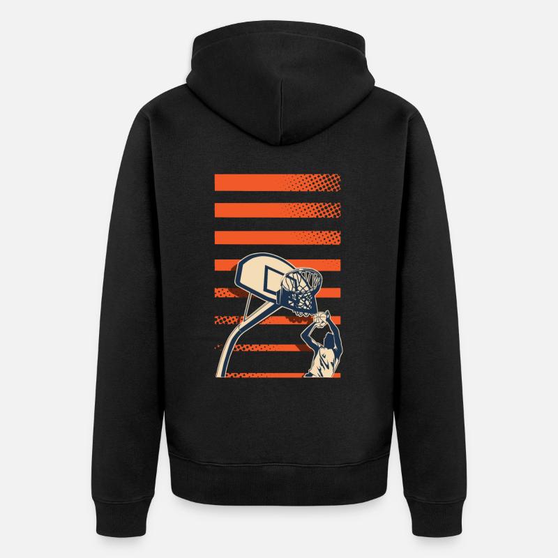Joueurs de basket-ball - Veste à capuche bio Premium Unisexe - noir
