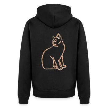 Croquis de chat - Veste à capuche bio Premium Unisexe - noir - Dos - Nico (187cm)