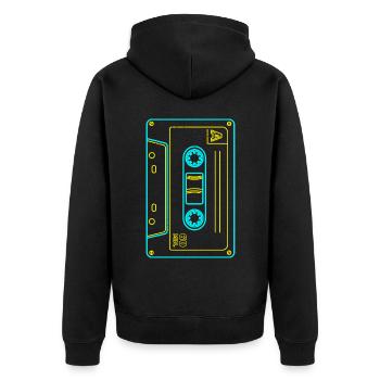 80s 90s Cassette Mixtape Retro Funny - Veste à capuche bio Premium Unisexe - noir - Dos - Nico (187cm)