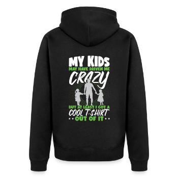 Fête des pères papa drôle mes enfants m’ont rendu fou - Veste à capuche bio Premium Unisexe - noir - Dos - Nico (187cm)