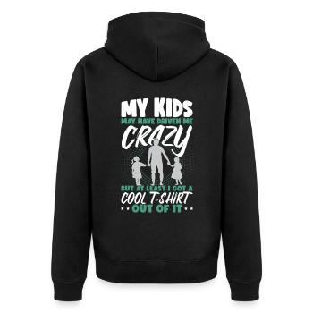 Kids Father's Day Dad Papa Birthday - Unisex Premium Organic Zip Hoodie - black - Back - Nico (187cm)