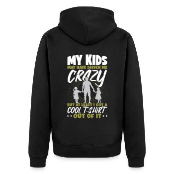 Drôle papa Blague Fête des pères Filles Enfants Papa - Veste à capuche bio Premium Unisexe - noir - Dos - Nico (187cm)