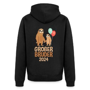 Paresseux grand frère 2024 - Veste à capuche bio Premium Unisexe - noir - Dos - Nico (187cm)