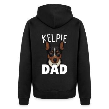 Cadeau de chien Kelpie - Veste à capuche bio Premium Unisexe - noir - Dos - Nico (187cm)