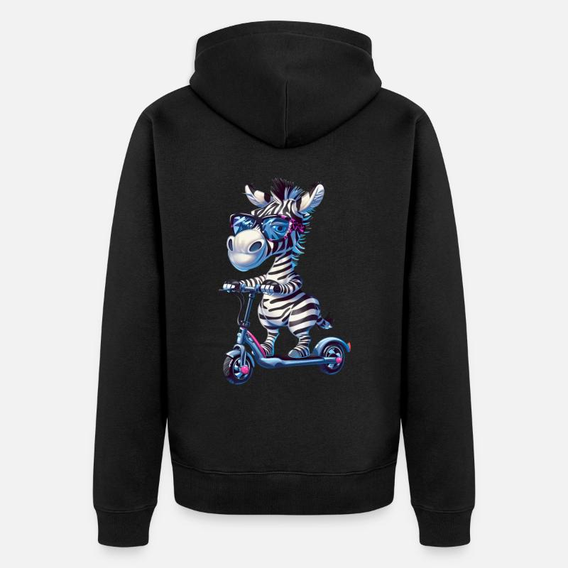 Zebra Roller - Unisex Premium Bio Zip Hoodie - Schwarz