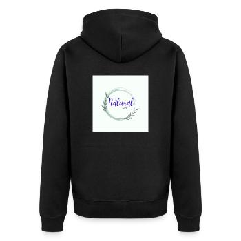 Natural Life Regenbogenschmetterling erstellt - Unisex Premium Bio Zip Hoodie - Schwarz - Hinten - Nico (187cm)