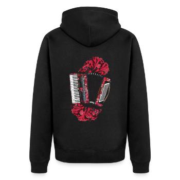 Akkordeon Akkordeonspieler Geschenk - Unisex Premium Bio Zip Hoodie - Schwarz - Hinten - Nico (187cm)