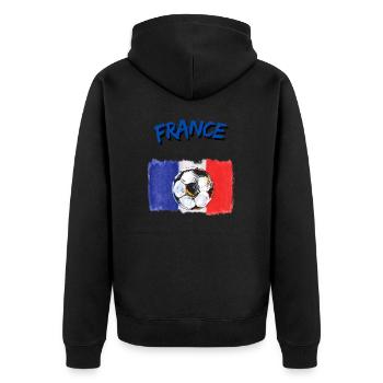 France 1 - Veste à capuche bio Premium Unisexe - noir - Dos - Nico (187cm)