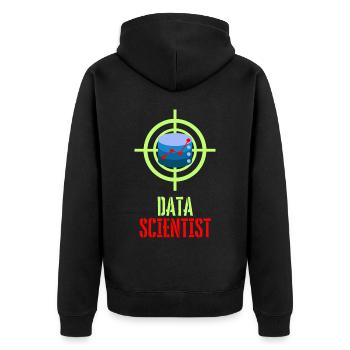 Base de données Data Hunter Funny - Veste à capuche bio Premium Unisexe - noir - Dos - Nico (187cm)