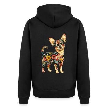 Chihuahua - Unisex Premium Bio Zip Hoodie - Schwarz - Hinten - Nico (187cm)