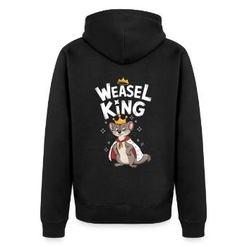 Wiesel - Unisex Premium Bio Zip Hoodie - Schwarz - Hinten - Nico (187cm)