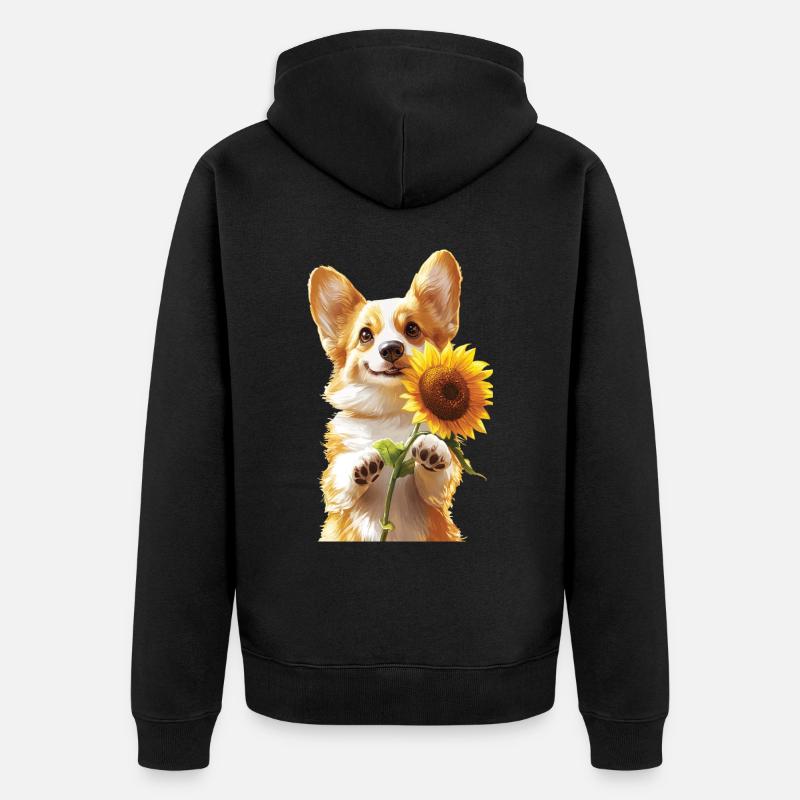 Corgi - Unisex Premium Bio Zip Hoodie - Schwarz