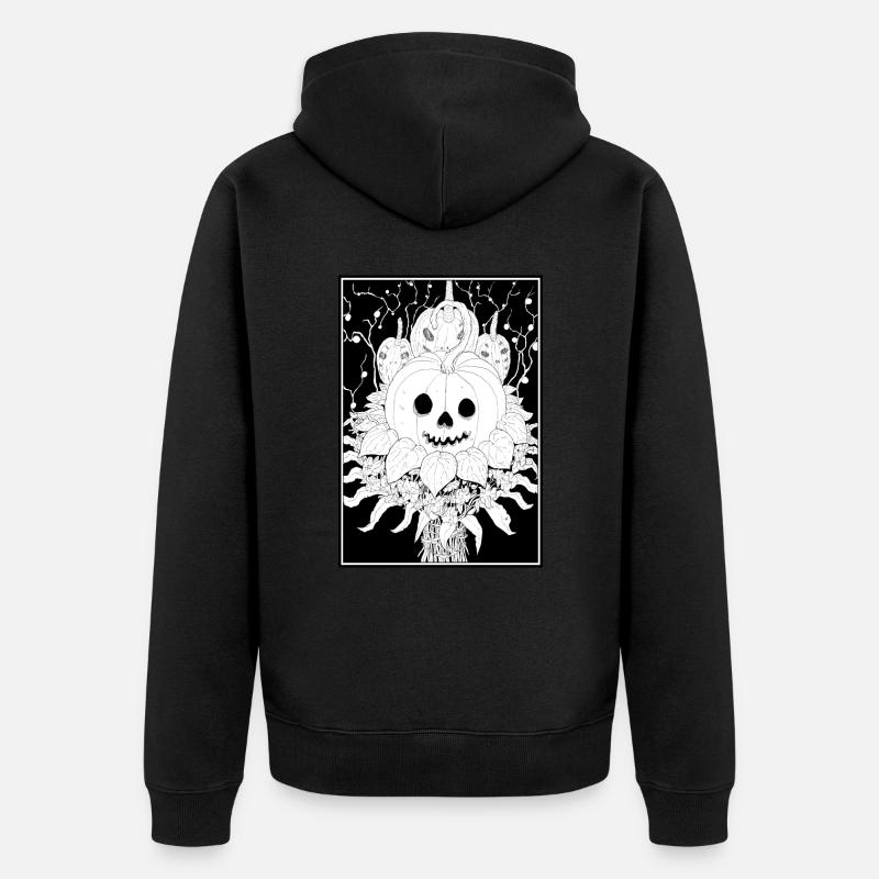 Pumpkin - Unisex Premium Bio Zip Hoodie - Schwarz
