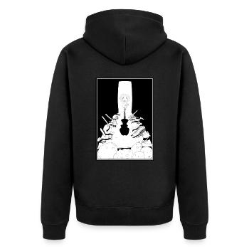 Happy Potatoes - Unisex Premium Bio Zip Hoodie - Schwarz - Hinten - Nico (187cm)