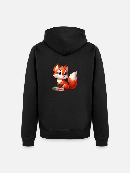 Fox 6 - Unisex Premium Organic Zip Hoodie - black