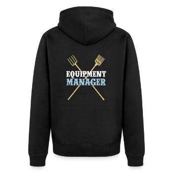 Equipment Manager 3C - Unisex Premium Bio Zip Hoodie - Schwarz - Hinten - Nico (187cm)