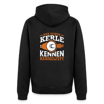 Fensterbauer Spruch Geschenk - Unisex Premium Bio Zip Hoodie - Schwarz - Hinten - Nico (187cm)
